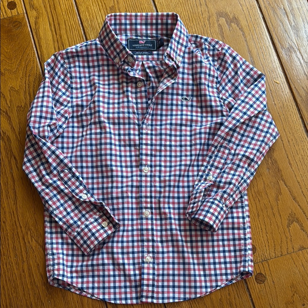 Vineyard Vines Red and Blue Plaid Shirt